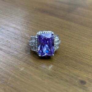 Elegant Light Purple Gemstone S925 Sterling Silver Ring